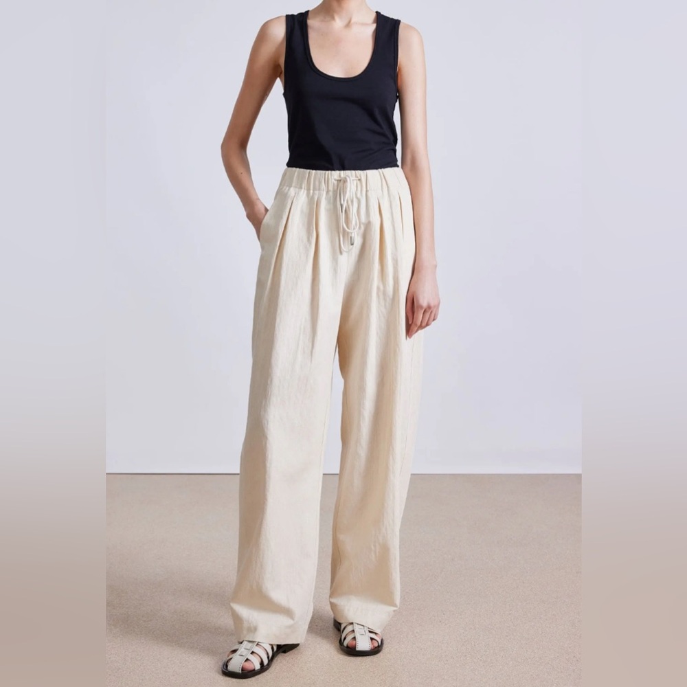 *NWT* Apiece Apart Manu drawstring pant in cream, size L - Picture 1 of 14